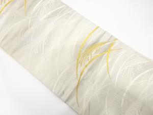 引箔　芒模様織り出し　名古屋帯